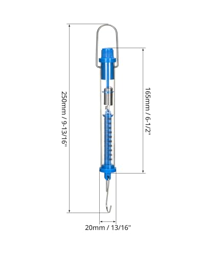 QWORK Spring Scale, 10 Pack 30N Transparent Spring Balance Hanging Tube Spring Scale