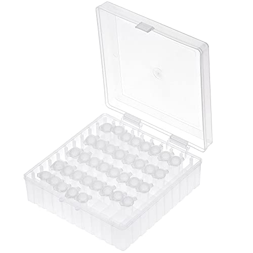 uxcell Centrifuge Tube Freezer Storage Box 100 Places Waterproof Polypropylene Lockable Cryogenic Holder Rack for 1.5/1.8/2ml Microcentrifuge Tubes Vials Samples, White - color: White