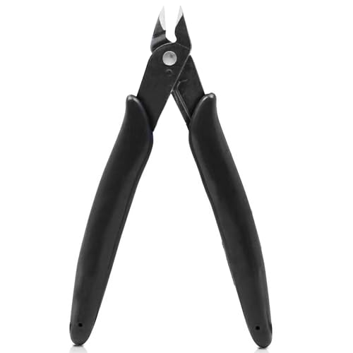 Micro Wire Cutters Precision Flush Cutter Pliers for Jewelry Making Electronics Craft 5 Inch Mini Side Cutting Nippers for Zip Ties Plastic Models and Hobby Projects Black