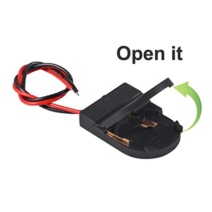 Alinan 5pcs Button Battery Holder Coin Cell Battery Holder with Switch CR2032 1 X 3V Battery Holder Battery Storage Boxes Cover with Wires On ON-Off Switch Socket Container (Black) - color: Black