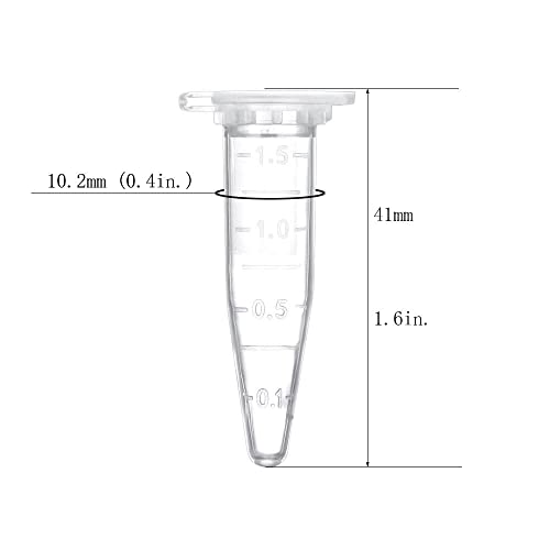 1.5ml Microcentrifuge Tubes 100pcs, EO Sterilized Plastic Small Vials with Caps for Sample Storage Without Leakage(100) - size: Sterile 1.5ml 100pcs