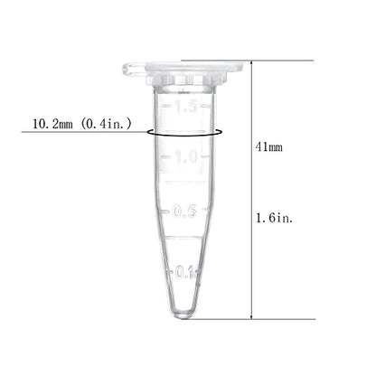 1.5ml Microcentrifuge Tubes 500pcs, EO Sterilized Plastic Small Vials with Caps for Sample Storage Without Leakage(500) - size: Sterile 1.5ml 500pcs