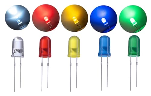 (120 Pcs) California JOS 5mm LED Light Diodes, LED Circuit Assorted Kit for Science Project Experiment (Multi-Colored - 5 Color)