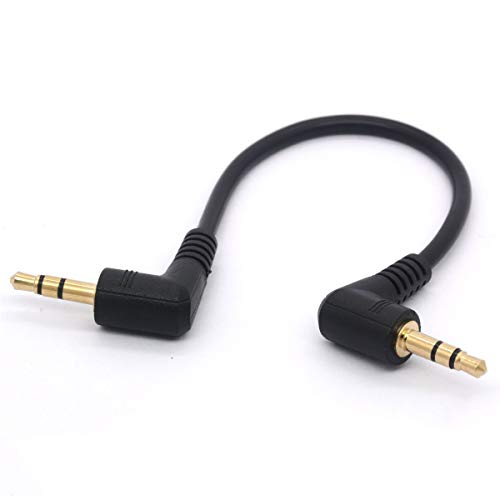 Short 3.5mm Right Angle Cable, Gold Plated 90 Degree - size: 20 cm