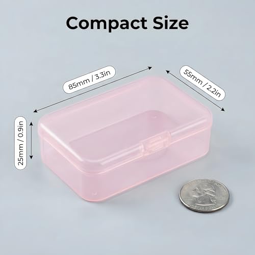 LJY 28 Pink Plastic Boxes, 3.3 x 2.2 x 1 in for Beads - color: Pink, size: 3.3 x 2.2 x 1 inch