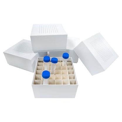 36-Place Cryo Boxes, 3 Inch Height, for 15ml Tubes, Pack of 5 - size: 36-well