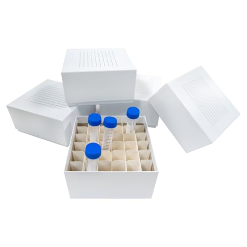 36-Place Cryo Boxes, 3 Inch Height, for 15ml Tubes, Pack of 5 - size: 36-well