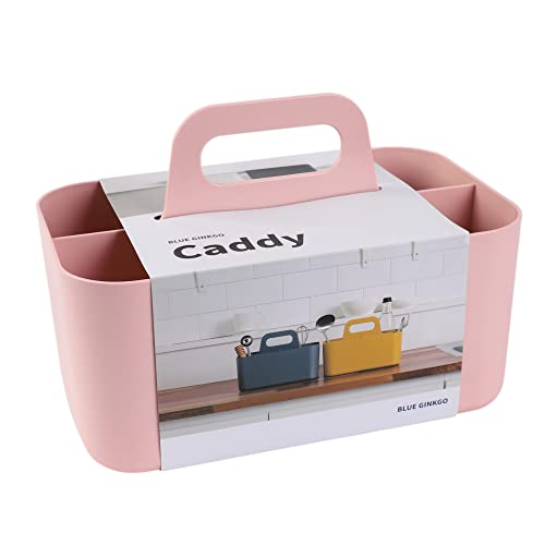 BLUE GINKGO Stackable Organizer Caddy, Rectangle, Pink, Made in Korea - color: PINK, size: Rectangle