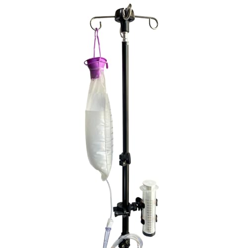 Feeding Tube Holder Stand Compatible Infinity Kangaroo Pump Rack for Gravity Syringe,Portable IV Pole for Travel,Enteral Gastrostomy Telescopic Pole,NG Tube Supplies Accessories (43 Inchs with Clamp) - size: 43 Inchs with Clamp