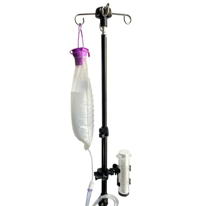 Feeding Tube Holder Stand Compatible Infinity Kangaroo Pump Rack for Gravity Syringe,Portable IV Pole for Travel,Enteral Gastrostomy Telescopic Pole,NG Tube Supplies Accessories (43 Inchs with Clamp) - size: 43 Inchs with Clamp