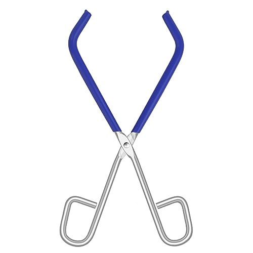 Lab Beaker Tongs with Blue Rubber Coated Ends, Chrome Plated Steel Clamping Tools for 50mL - 2000mL Capacity - style: Beaker Tong