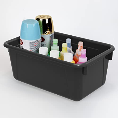 Storex Small Cubby Bin, 7.8 x 12.2 x 5.1 Inches, Black, 5-Pack (62466E05C) - color: Black, style: Bin Only