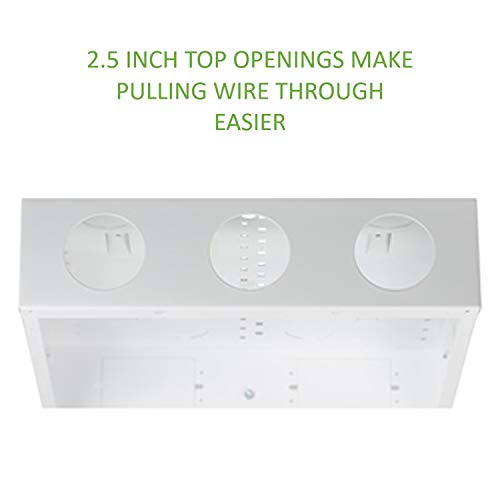 On-Q 20" Structured Media Enclosure with Hinged Cover Lock, Glossy White, Surface or Flush Mount - size: 20 inch