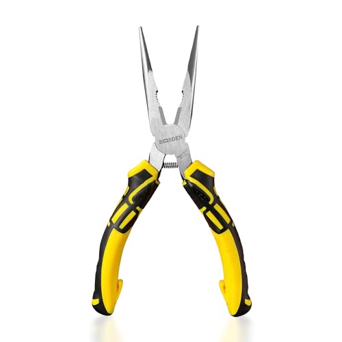 BOOSDEN 8 inch Needle Nose Pliers with Wire Cutters Spring Loaded - size: 8" (1 Pack)