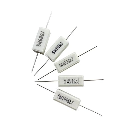 30 Values 5W Ceramic Cement Resistor Kit 0.01 Ohm - 100 Ohm - size: 0.01Ω-100Ω 60 PCS