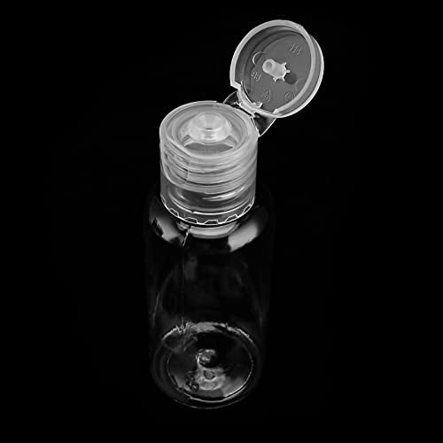 MOUYAT 110 Pack 1oz Clear Plastic Flip Cap Bottles, 30ml Empty Squeeze Travel Bottles with Flip Cap, Mini Refillable Travel Size Sample Containers for Lotion, Cream and Toiletries