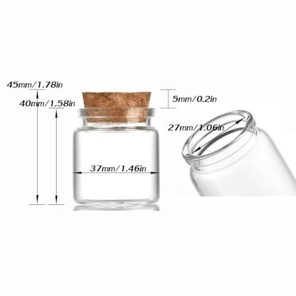 8 pcs 30ml Small Glass Bottles with Cork Stopper,Decorative Bottle,Vials Jars,Cute Storage Jar,Wishing Bottle 37x40mm(1.46x1.58inch) - size: 37x40mm(1.46x1.58inch)