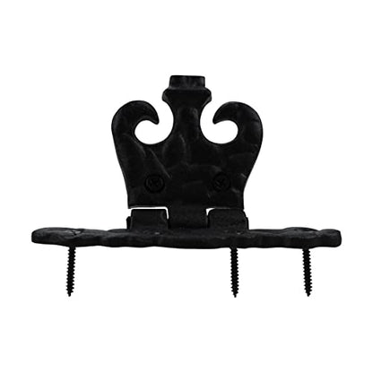 Renovators Supply Manufacturing Pack of 10 Cabinet Door Hinge with Hardware 4.5 in. Black Wrought Iron Rust Resistant Flush Mount Hinge for Cabinets - size: Pack of 10
