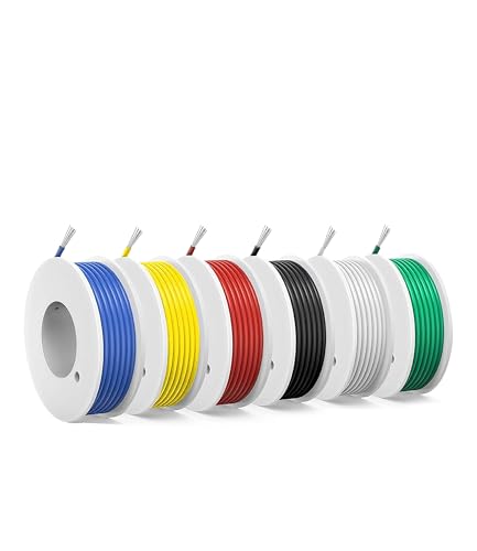 UL1007 28 AWG PVC Hook Up Wire Kit, 6 Colors x 39.37 ft - size: 28AWG PVC Electrical Wire-39.37FT