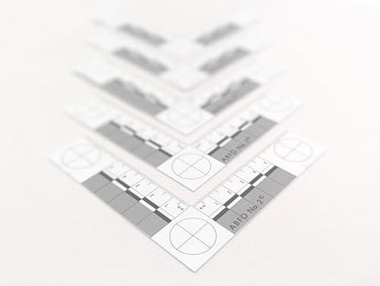 Crime Scene Number 2 Photomacrographic Scale, Metric - 5 Pack - for Bitemark Measurement and Photography - L-Shape