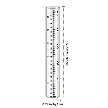 Frienda 4 Pcs 5 Inch Rain Gauge Glass Tube Replacement with SCA