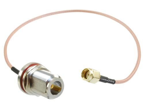 CablesOnline, 1ft RP-SMA Male to N-Type Bulkhead Female 50-Ohm RG316 Coax Low Loss Cable