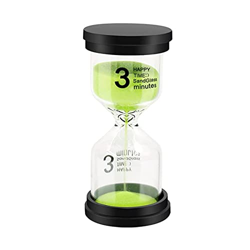 Sand Timer, Sand Timers Colorful 3 Minutes Sandglass Timer with Protective Cover for Classroom Home Office Cooking - color: Abs Cover+ Borosilicate Glass Body, size: 3 Mins