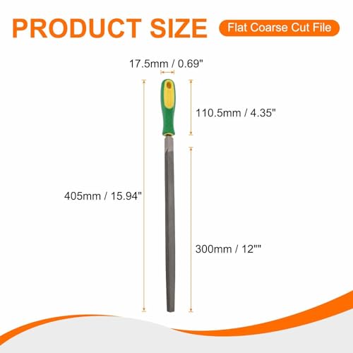 HARFINGTON Triangle Thin Teeth Cut File 12" Double Cut Teeth High Carbon Steel Hand Rasp File Plastic Handle for Metal Wood Deburring Removing - size: 12", style: Thin