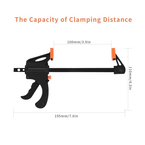 4 Inch Bar Clamps for Woodworking, 5 Pcs Trigger Quick Grip Clamps, One Handed Ratchet Wood Working Clamp, Mini Small Bar Woodworking Clamps for Wood Gluing Crafts (4Inch) - size: 4Inch