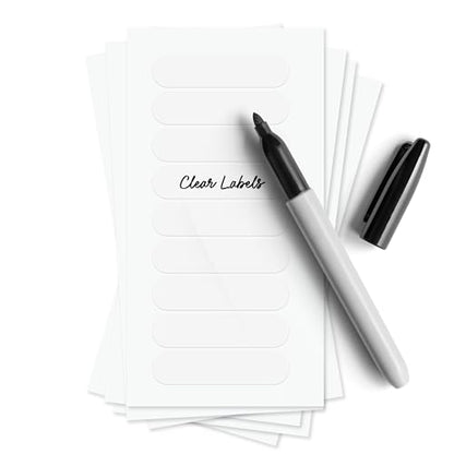 ThreeKin Waterproof Labels for Bottles and Containers - Custom Stickers - All-Purpose and Personalizable - Dishwasher, Freezer and Microwave Safe - BPA-Free - USA-Owned (Clear, 72pcs) - color: New Clear, size: 72 pcs