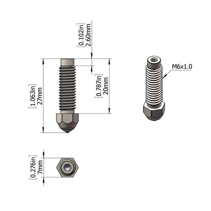 Diamond PCD Nozzle 0.6mm for Elegoo Centauri Carbon/CC/CC2 3D Printer Extruder Hotend Kit, Hardened High Precision for Precision Additive Manufacturing - size: Diamond PCD, style: 0.6mm