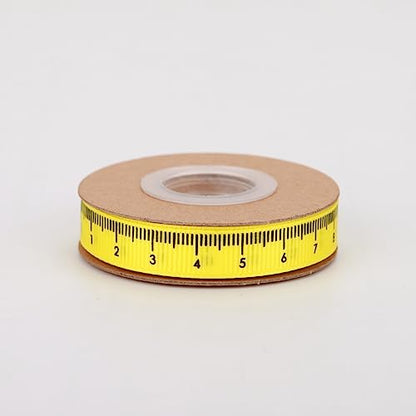 Meseey Back to School Themed Grosgrain Ribbon Ruler School Bus Apple ABC Pencil Backpack Books Chalkboard Printed Craft Ribbons for Teacher Appreciation,Wreath,Gift Wrapping (Yellow Rules) - color: Yellow Ruler