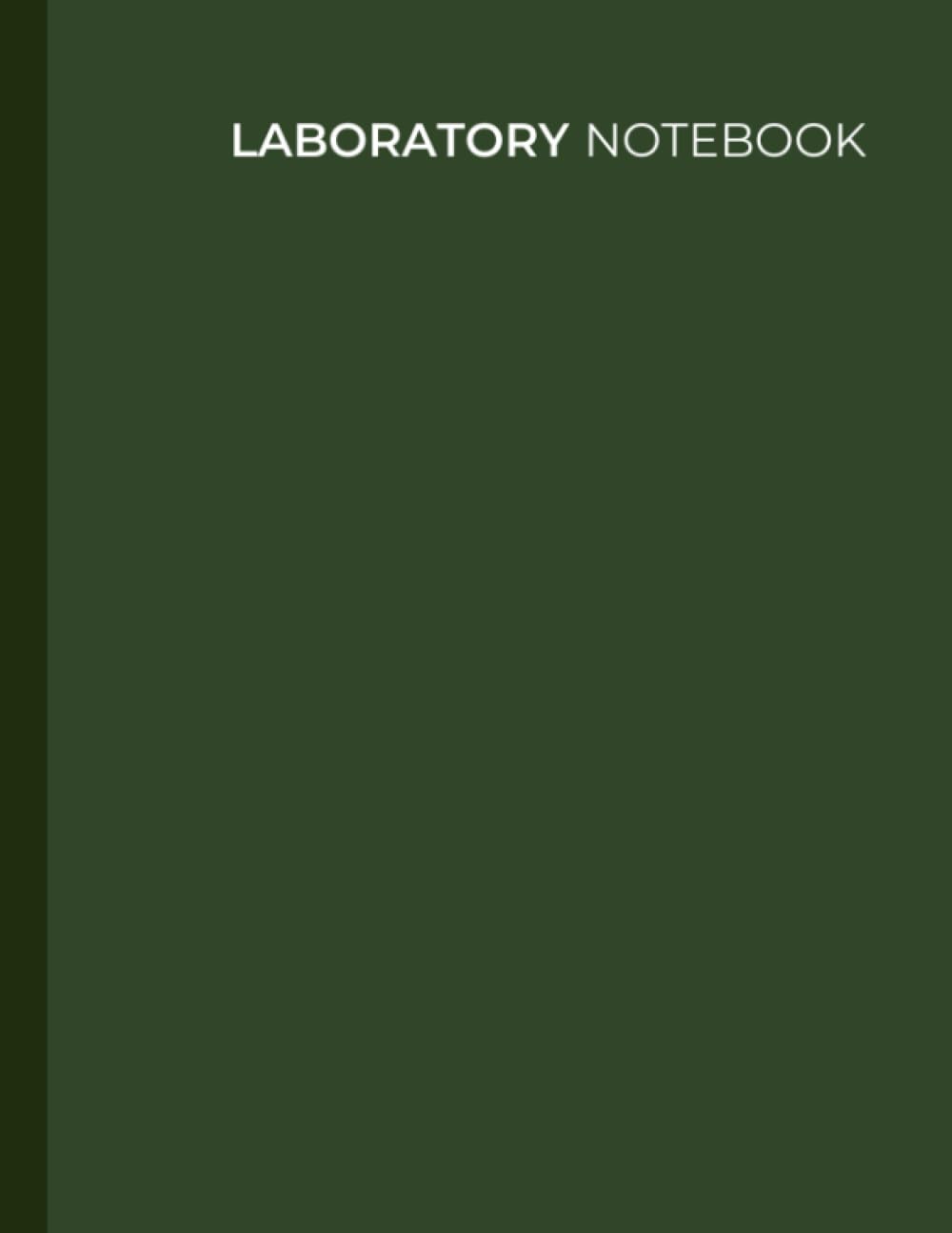 Laboratory Notebook - Large Student Lab Book, 8.5x11 Inch, 5x5 Quad Ruled Graph, 100 Numbered Pages - Green