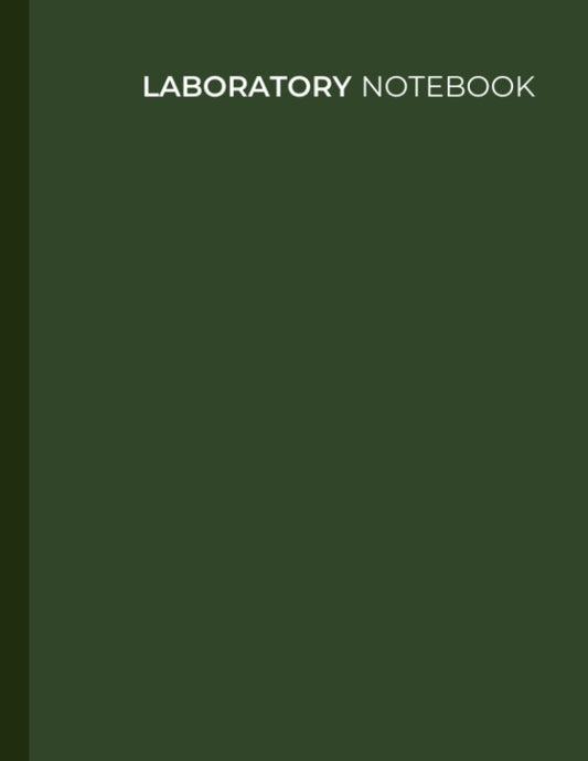 Laboratory Notebook - Large Student Lab Book, 8.5x11 Inch, 5x5 Quad Ruled Graph, 100 Numbered Pages - Green