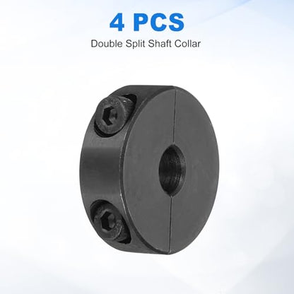 uxcell 4pcs Double Split Shaft Collars 8mm Bore, Two-Piece Clamping Collar 30mm OD 10mm Thickness Carbon Steel Lock Collar Clamp with Set Screws (Black Oxide) - size: 8mm x 30mm x 10mm