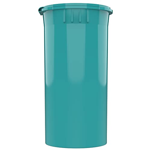 Dragon Chewer 13 Dram CR Plastic Packaging Pop Top Containers - Child Resistant Travel Holder Vial Bottles - 315 qty (Aqua) - color: Aqua
