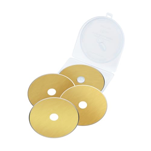 HEADLEY TOOLS Titanium Coated 60mm Rotary Cutter Blades 10 Pack Fits Olfa, Fiskars, Replacement Rotary Blade for Arts Crafts Sewing