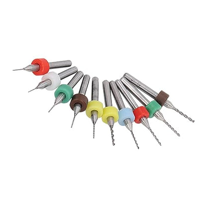 10 Pcs Twist Drill Bit Set, Tungsten Steel Drill Bits, High Hardness, for Drilling and Carving Amber Wax, Circuit Board, Plastic, Cleaning 3D Printer Nozzles
