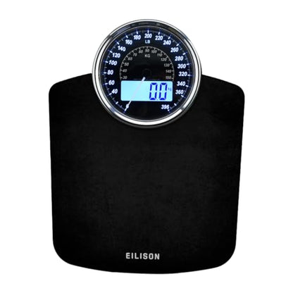 EILISON 2-in-1 Digital & Analog Bathroom Scale, 400 lbs, Large Display - color: Black