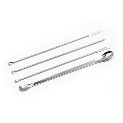 1 Set Stainless Steel Micro Sampling Spoons and Spatulas Lab Reagent Spoon Spatula Set Pack of 4 Laboratory Supplies