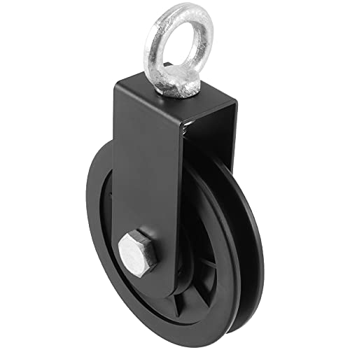 3 Pack 3.54 in/90 mm Pulley System Cable Pulley Silent Bearing Traction Wheel, Heavy Duty Nylon Gym Cable Pulley with U-Shaped Fixed Bracket, 360 Degree Rotation Traction Wheel
