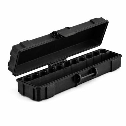 10-Slot 3 ml Vial Case with Extra Storage | Organizer for GLP-1, Peptides, Research - color: Black