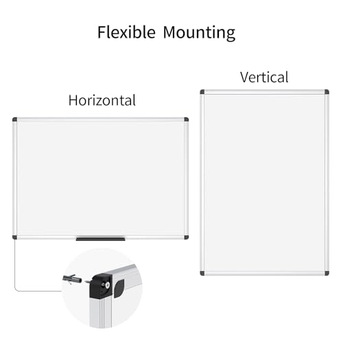 VIZ-PRO Magnetic Whiteboard, 18 x 12 Inches, Dry Erase Board for Wall - size: 18"W x 12"H