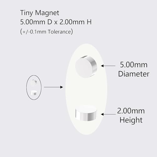 N52-5x2mm - 600 Pack Small Magnets, Small Round Disc Magnet for Refrigerator, Cylinder, Fridge, Office, Whiteboard, 2/10 Inch Durable Little Miniature Tiny Mini Magnets - size: 5mm D x 2mm H