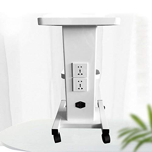 Salon Trolley Stand, 3 Tiers Beauty Salon Rolling Organizer Stand Trolley Steel Mobile Rolling Cart Lab Spa Salon Equipment Storage + Socket with Plug for Cavitation Machine Cart Home & Salon Use