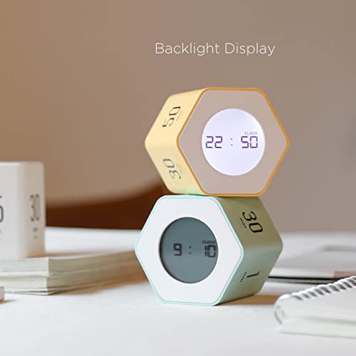 mooas Multi-Hexagon Clock Timer, Cube, Backlight, Countup/Down (Mint) - color: Mint