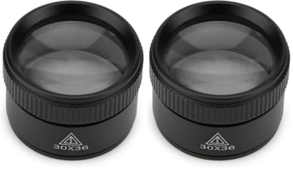 30X Portable Handheld Magnifier Optics Lens Loupes Magnifiers Dome Magnifying Glass for Jewelry Scope Stamps Seniors Reading Newspapers Crafts Watch Repair (30X 36MM) (Pack of 2) - size: 30X36MM (Pack of 2)