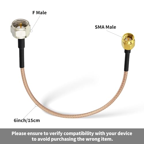 Superbat F Type Male to SMA Male Adapter Jumper RG316 Coax Cable 6inch 2Pcs - style: sma to f cable rg316
