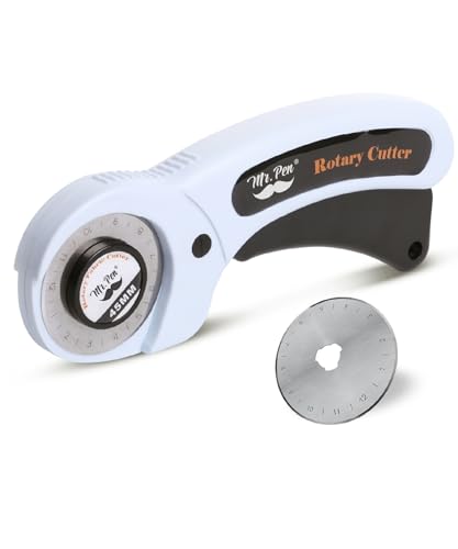 Mr. Pen- 45mm Rotary Cutter with 1 Extra Blade, Ergonomic Handle - color: Light Blue