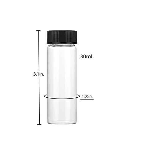 30ml Clear Small Glass Vials 30pcs with Screw Caps(30pcs) - color: Clear, size: 30ml 30pcs